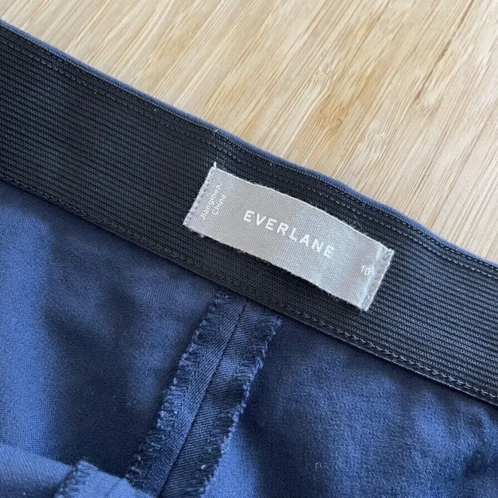 Everlane Blue Stretch Ankle Crop Side Zip Work Career Trouser Pull On Pants